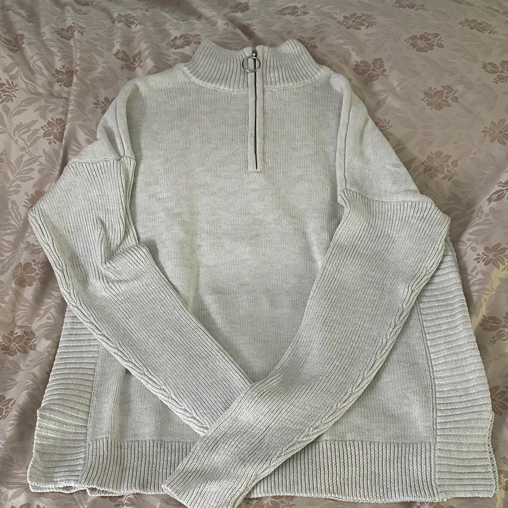 Women's Cream Half-Zip Sweater